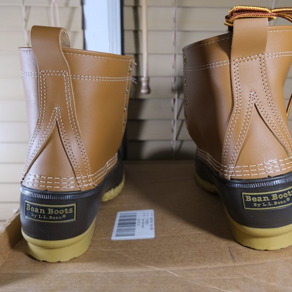 LL Bean Men's Bean Boots 8 inch/8" Leather Tan/Brown Size 10 M(D) L175052 - Picture 4 of 13